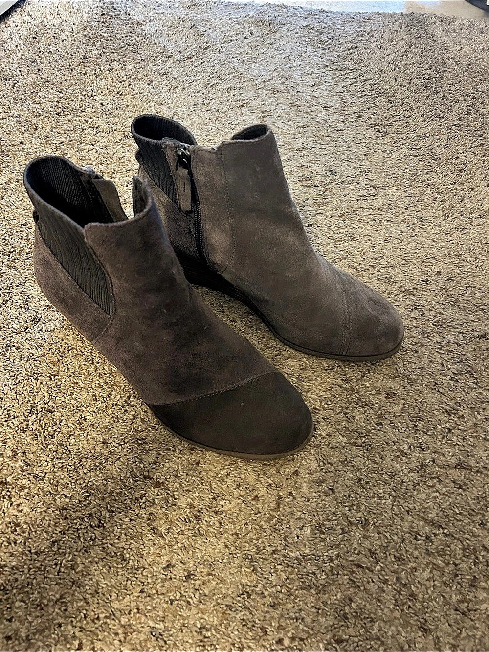 TOMS Maude Wedge Bootie Brown Wedge Ankle Boots US 9